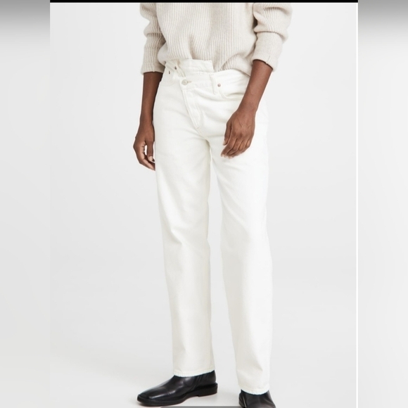 Agolde Criss Cross Pre loved Ladies Button Fly White Jeans Size 23 - Picture 3 of 14